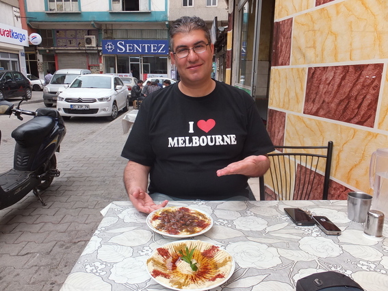 My wonderful host at a Syrian run hummus/falafel restaurant in Gaziantep