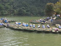 Boat queue at trang an