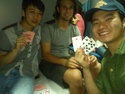 Some of my friends from the end of the long train journey. The one with his cards facing the camera was the very excited one who lives in Chengdu.