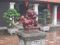 Crazy dog statue and bonsai at temple of literature