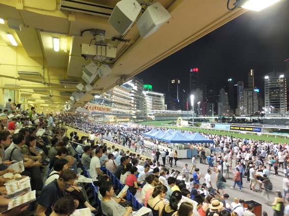 Crowds at the Happy Valley Racecourse