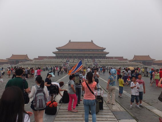 Crowds at the Forbidden City in Beijing