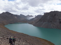Glacier that feeds the mountain top lake