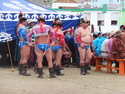 Group of wrestlers at naadam