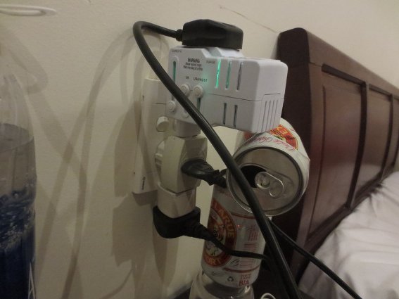 More than one outlet in a double room would have made things safer