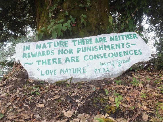 Sign along the road in Pelling, Sikkim