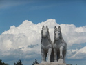 Majestic horse statue