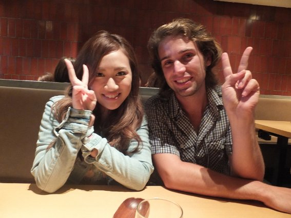 Me and one of the Japanese girls in the restaurant