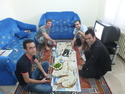 Me and friends ready for lahmacun feast