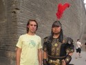 Me and guard at xian city wall