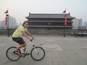 Me biking atop xian city wall