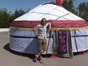 Me in front of a kyrgeze yurt