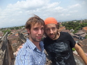 Miguel and i atop ruin in yogyakarta