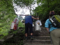 The trail up Huangshan was literally packed with porters carrying at least 100lb of stuff up to the top. Why they didn't send things up empty cable cars is beyond me.