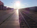 Sainshand train station at dusk