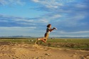 Sand dune frisbee catch