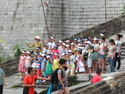 Students at nanjing city wall