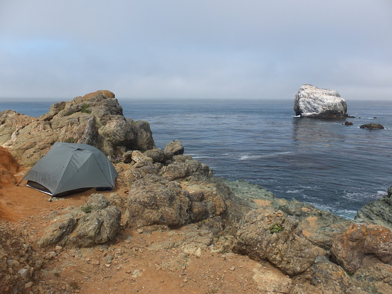 Sweet campsite on the Pacific Coast Highway
